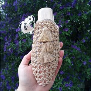 🎀2/$25🎀[H165] RAG & CO [MELANIE] Gold Tassels Embellished Woven Flat Mules